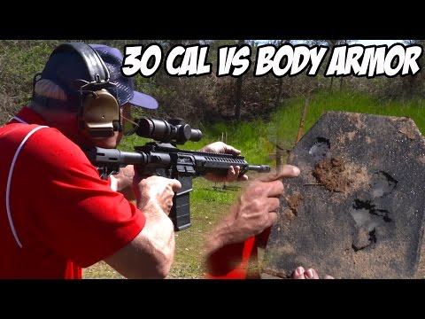 AR-10 30 cal extreme rapid fire vs. body armor! (SUPER SlowMo)