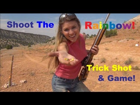 SHOOT the Rainbow!! – Skittles Trick Shot Part 2 – Kirsten Joy Weiss – Candy Addiction #2